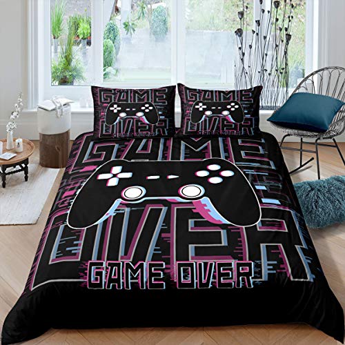 Gamer Bedding Sets for Boys, Gaming Duvet Cover Queen Size, Kids Teens  Video Games Comforter Cover, Youth Playstation Design Bedspread Cover  Gamepad Controller Bedroom Decor, Reversible (No Comforter) 