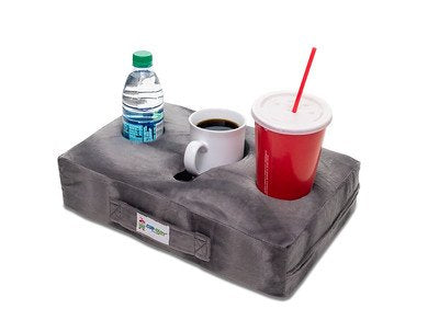 Cup Cozy Pillow (Gray) Keep your drinks close and prevent spills.