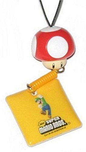 Epoch Mario Nintendo Super Mario Bros. Charm Keychain-Red Mushroom Luigi