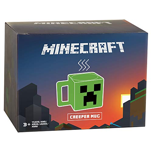 JINX Minecraft Creeper Face Square Plastic Mug, Green, 9.8 ounces