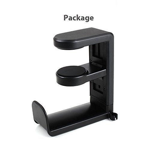 Headphones Stand w/Adjustable & Rotating Arm Clamp Built in Cable Clip Organizer