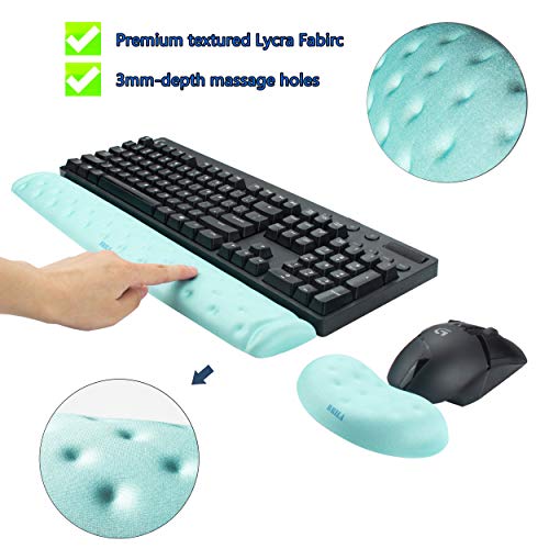 BRILA Memory Foam Mouse & Keyboard Wrist Rest Support Pad Cushion Set for Compute