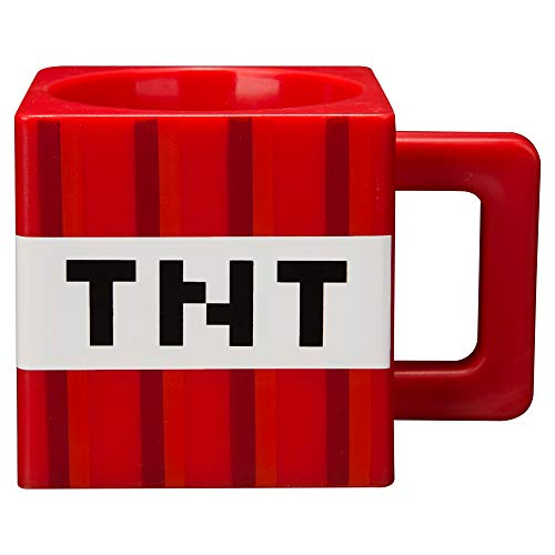 JINX Minecraft TNT Block Square Plastic Mug, Red, 9.8 ounces