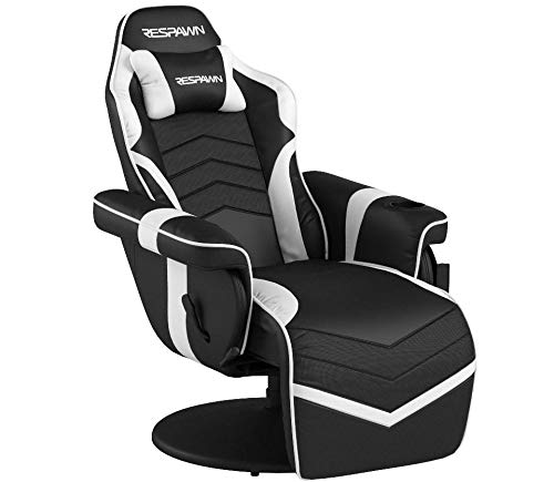 RESPAWN-900 Racing Style Gaming Recliner, Reclining Gaming Chair, in White