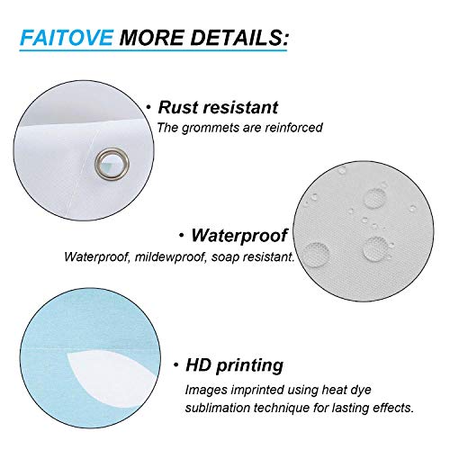 Faitove Gamer Shower Curtain Set Polyester Waterproof Bathroom Decor Accessories