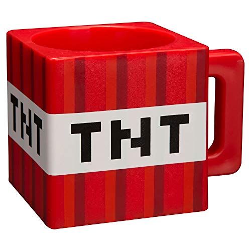 JINX Minecraft TNT Block Square Plastic Mug, Red, 9.8 ounces