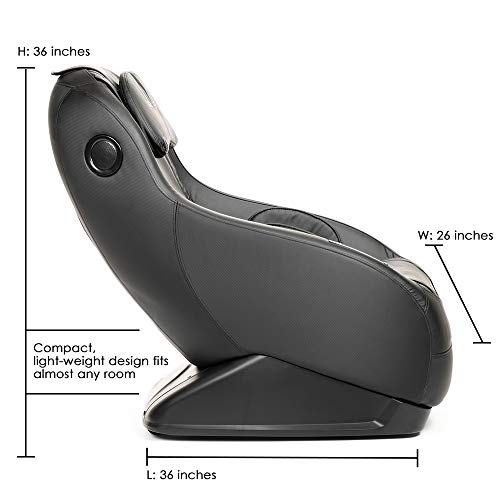 Assembled Curved Long Rail Shiatsu Massage Chair w/Wireless Bluetooth Speaker