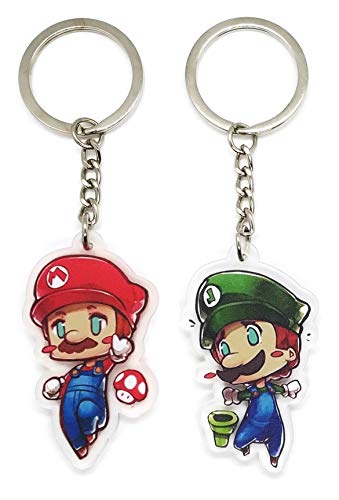EBTY-Dreams Inc. - Set of 2 Mario Bros. Video Game Acrylic Keychain Mario, Luigi