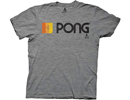 Ripple Junction Atari Pong Logo Adult T-Shirt XL Heather Platin