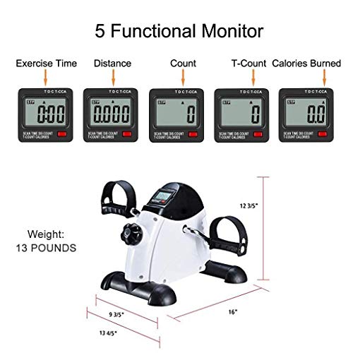 Pedal Exerciser Stationary Medical Peddler with Digital LCD Monitor
