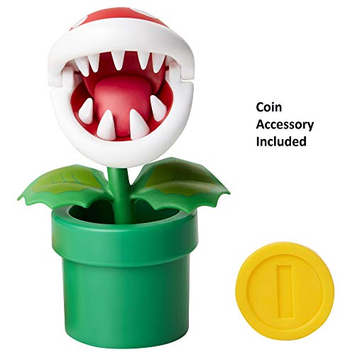 Nintendo Super Mario Piranha Plant 4” Articulated Figure with Coin
