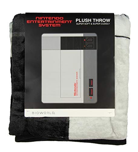 Bioworld NES Classic Nintendo Entertainment System Plush Throw Blanket 48" x 60" (122cm x 152cm)