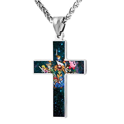 Women's Zinc Alloy Super Bro Cross Necklace Unique Cross Pendant Jewelry