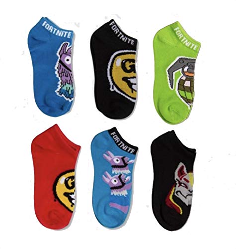 Fortnite Epic Games Boys 6 Pack Low Cut Socks, Multicolor, Large (3-9)