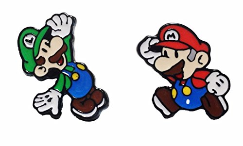 Super Mario and Luigi Characters Metal Enamel Stud Earrings