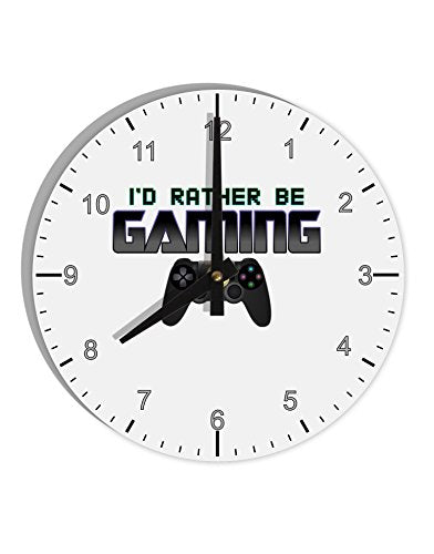 TOOLOUD I'd Rather Be Gaming 8" Round Wall Clock with Numbers