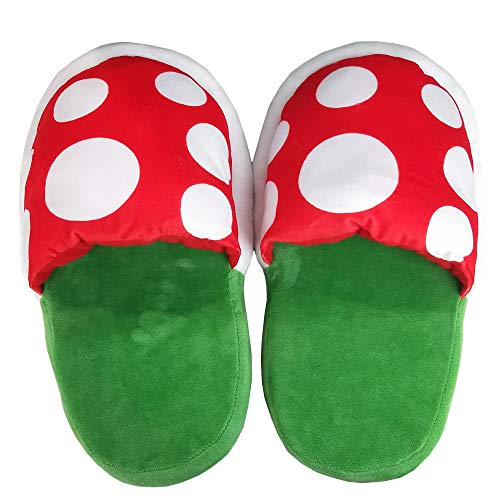 Lopbraa Piranha Plants Cannibal Flower Style Plush Slippers Loafer with Pipe Pot Holder Funny Slippers Gift for Adults Teens (Piranha Plants)