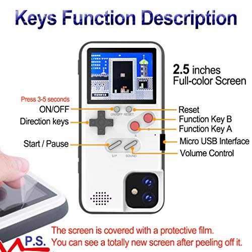 Handheld Game Console Phone Case for iPhone 11 Case with Built in 36 Retro