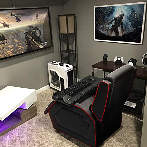 VIT Gaming Recliner Chair Racing Style Single PU Leather Sofa Modern Living Room Recliners Ergonomic Comfortable Home Theater Seating (Red)