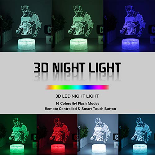 Omega Night Light Lamp 3D Vision Effect LED Night Lights Game Room Bedroom