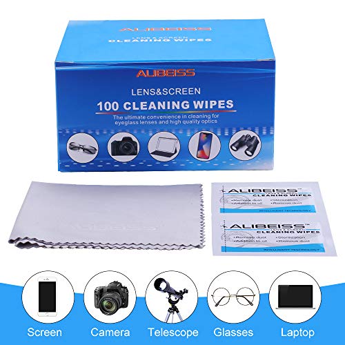 Pre-Moistened Lens Wipes ALIBEISS Screen Wipes for Glasses, Camera, iPad, Tablets,