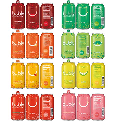 bubly Sparkling Water, 8 Flavor Variety Pack (18 Pack)