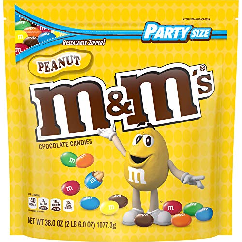 M&M'S Peanut Chocolate Candy, 38-Ounce Party Size Bag
