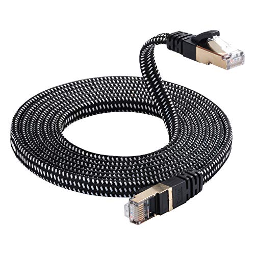 Ethernet Cable, Nylon Braided 66ft High Speed Professional Gold Plated Plug