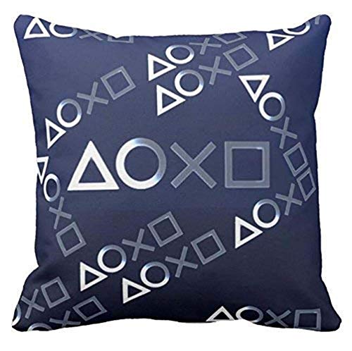 Novelty Blue Art Design Playstation Buttons Cushion Pillow Cover