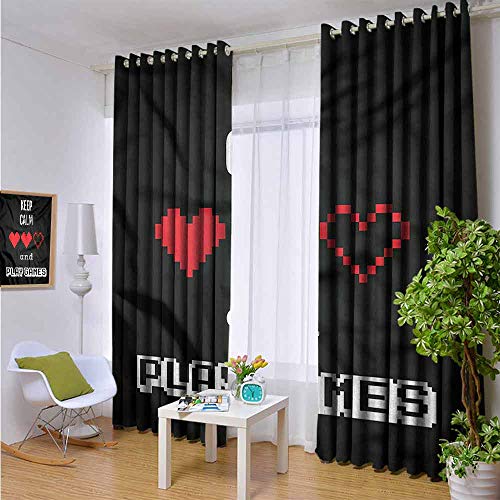 Gamer Grommet Creative Blackout Curtains Keep Calm and Play Games Text