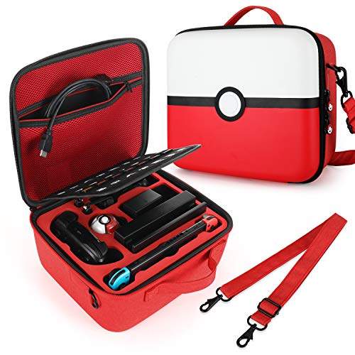 Tombert Nintendo Switch Travel Carrying Case, Pokemon design, Deluxe Protective Hard Shell