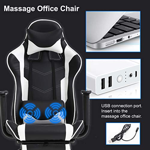PC Gaming Chair Racing Office Chair Ergonomic Desk Chair Massage PU Leather Recliner