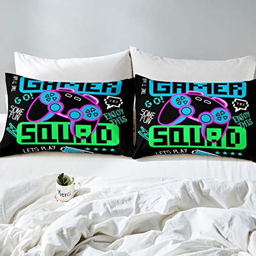 Gamepad Comforter Cover Set Videogame Controller Printed Bedding Set