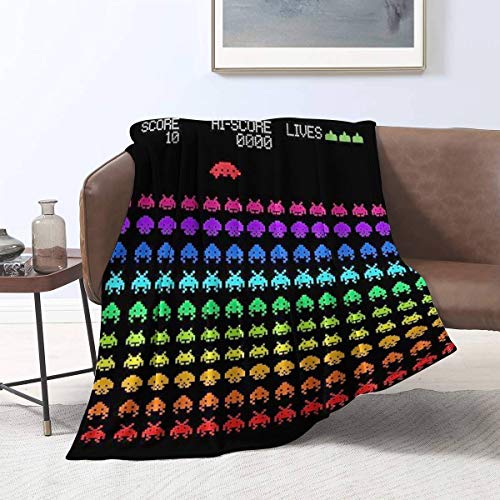 Ucaptain Space Invaders Multifunctional Blankets Air Conditioning Blanket Flannel