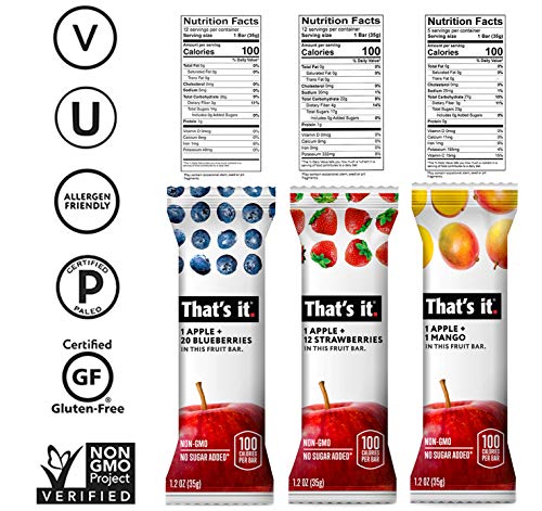 That's it. Apple + Variety 100% Natural Real Fruit Bar (Variety 12 Pack)