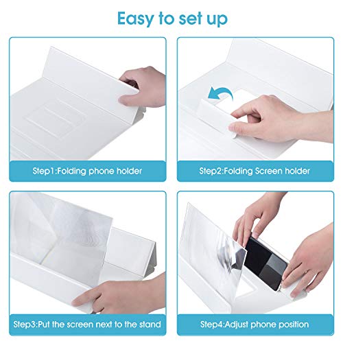 【2020 Update Version】 12'' Phone Screen Magnifier with Foldable Magnetic Leather