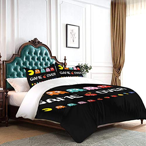 Korlav Arcade Video Game Bedding,3D Bedding Comforter Quilt Set 3 Piece Bedding Set with 2 Pillow Shams