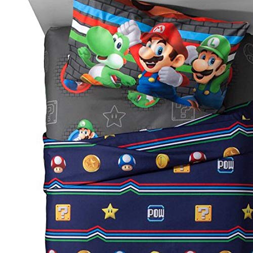 Super Mario Brothers Kids Twin Bedding Sheet Set
