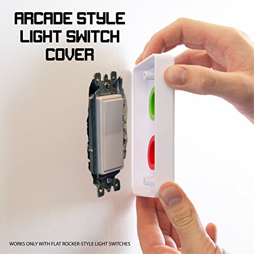Arcade Light Switch Plate Cover, (White/Red Red,Blue Blue) Double Switch