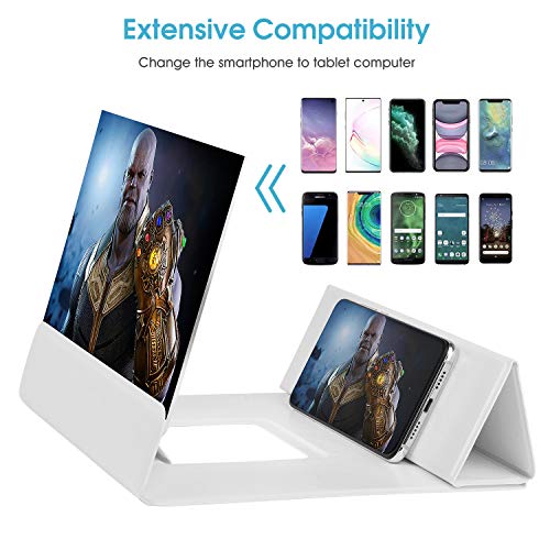 【2020 Update Version】 12'' Phone Screen Magnifier with Foldable Magnetic Leather