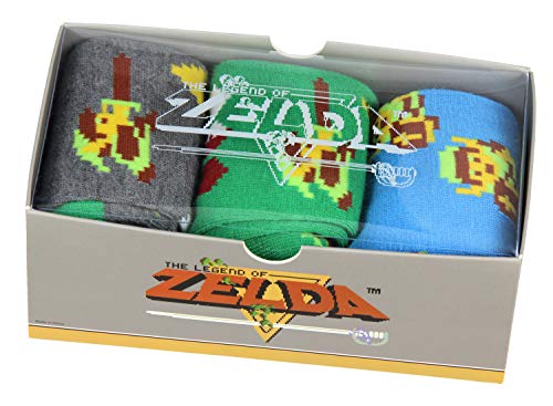 Nintendo The Legend Of Zelda Video Game Three-Pack Crew Socks