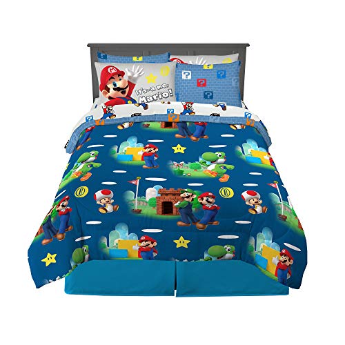Mario-Themed Full Size 7-Piece Bedding Set