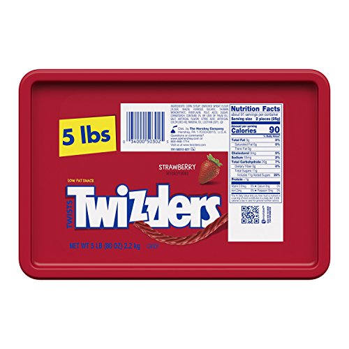 TWIZZLERS Bulk Strawberry Licorice Easter Candy, 5 Pounds, Cannister