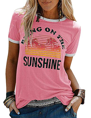 Pink (Bring On The Sunshine) Tees Blouses for Women