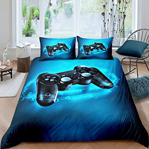 Games Comforter Cover Full, Gamepad Bedding Set for Boys Video Games Bedding