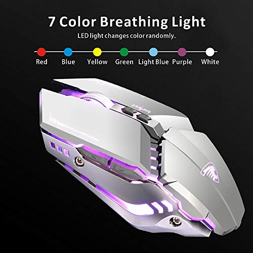 TENMOS T12 Wireless Gaming Mouse Rechargeable (Silver)