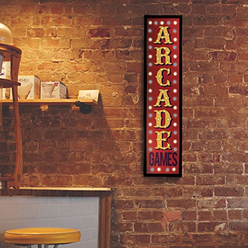 American Art Decor Arcade Games Framed Light Up LED Sign for Game Room