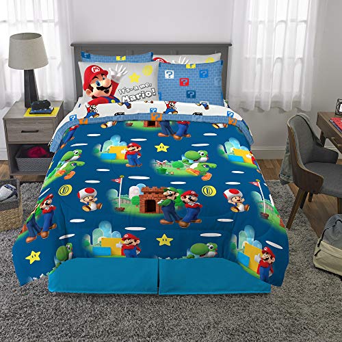 Mario-Themed Full Size 7-Piece Bedding Set