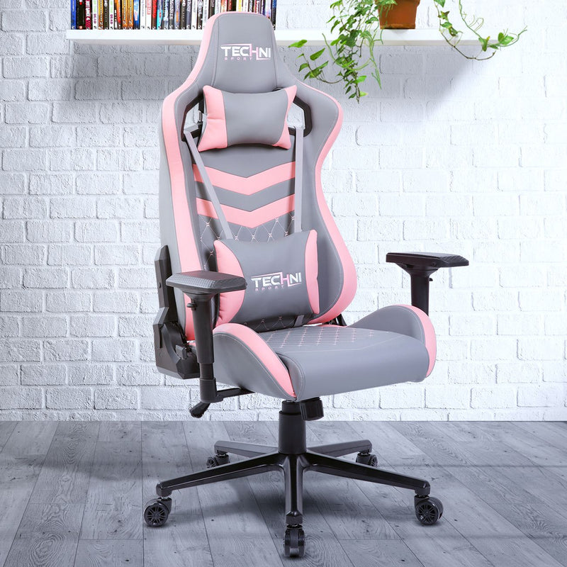Pink & Gray GameMaster Series Gaming Chair