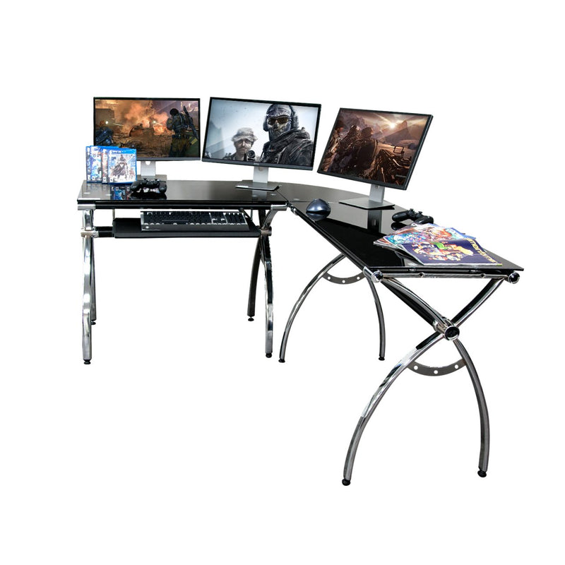 Techni Sport Multi-Monitor Gaming Desk - Luxor at Gaming Girlfriends
